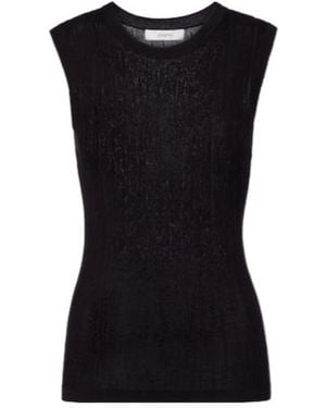 JOSEPH Round-Neck Vest - Black