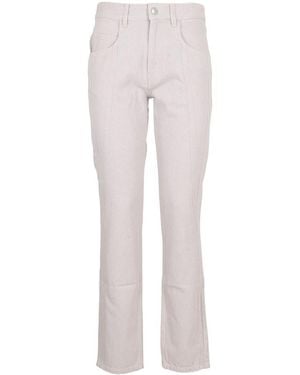 Isabel Marant Logo Patch Straight Leg Jeans - Gray