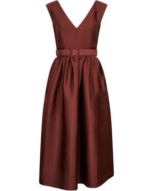 Roland Mouret Tie-Front V-Neck Dress - Purple