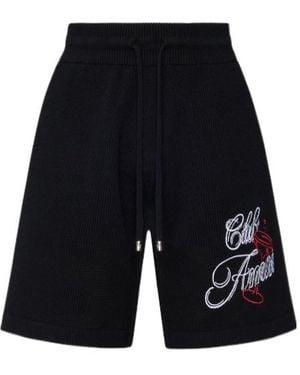 Amiri Embroidered-Lettering Shorts - Black