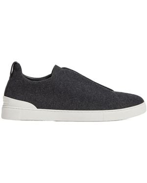 ZEGNA Triple Stitch Trainers - Blue