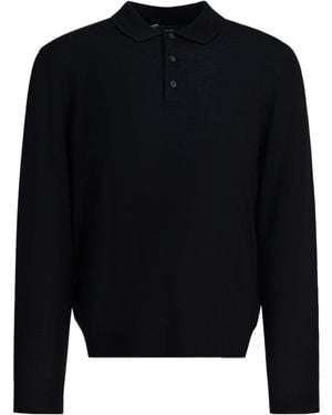 Vince Buttoned Polo Shirt - Black