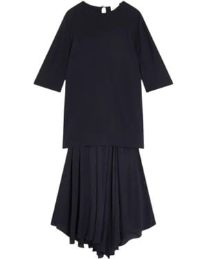 Semicouture Short-Sleeved Panelled Dress - Blue