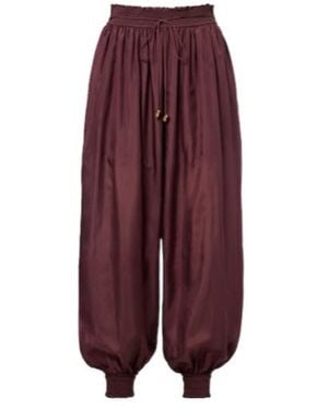Zimmermann Aster Silk Habotai Balloon Pants - Purple