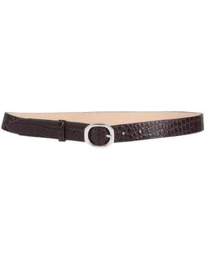 Rag & Bone Crocembossed Leather Belt - White