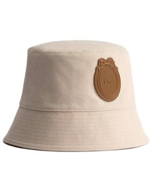 Dior Logo Patch Bucket Hat - Natural