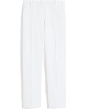 Weekend by Maxmara Cropped Cigarette Trousers - White