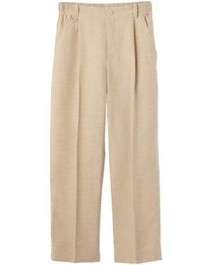 Jacquemus Pleated Straight Leg Trousers - Natural