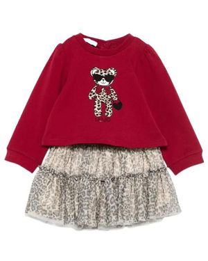 Liu Jo Ruffled Leopard Print Skirt Set - Red