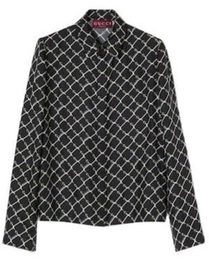 Gucci Printed Silk Twill Shirt - Black