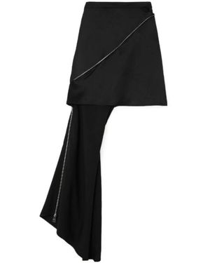 JW Anderson Asymmetric Zip-Detailed Satin Mini Skirt - Black