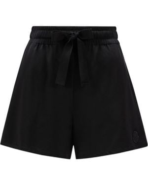 Moncler Logo Patch Drawstring Shorts - Black