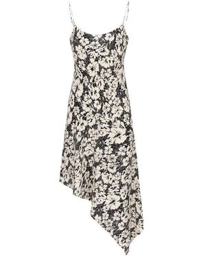 Celine Mulberry Silk Asymmetrical Suspender Dress - White