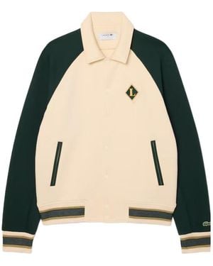 Lacoste Retro Badge Bomber Jacket - Natural