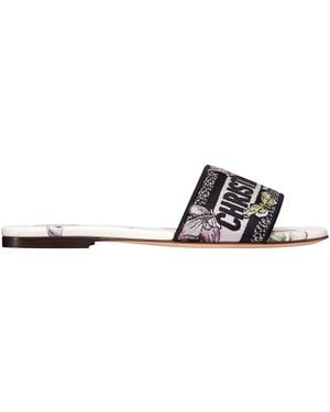 Dior Christian Dway Butterfly Printed Slides - White