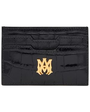 Amiri Logo-Plauqe Leather Wallet - Black