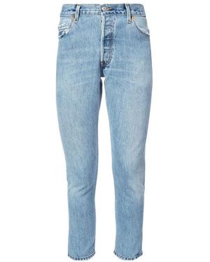RE/DONE High-Rise Cropped Jeans - Blue