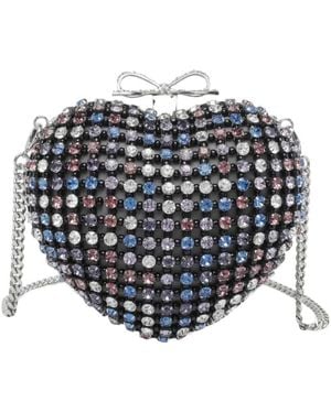 Self-Portrait Polycrystalline Heart-Shaped Handbag - Blue