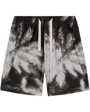 Palm Angels Blueprint Palms Drawstring Track Shorts - Grey