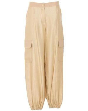 Twinset Drawstring Cargo Casual Pants - Natural