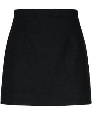 Patou High-Waist Tweed Mini Skirt - Black