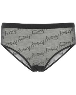 Balenciaga All-Over Monogram Printed Briefs - Grey