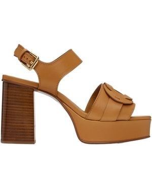 【関税込み】See by Chloe タン Lyna ヒールサンダル Brown Lyna Heels | See by Chloe