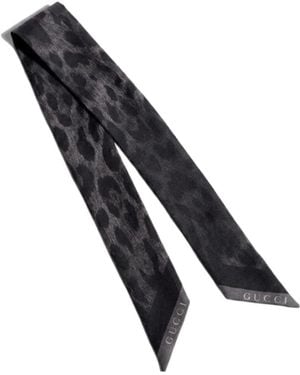 Gucci Printed Silk Twill Ribbon - Black