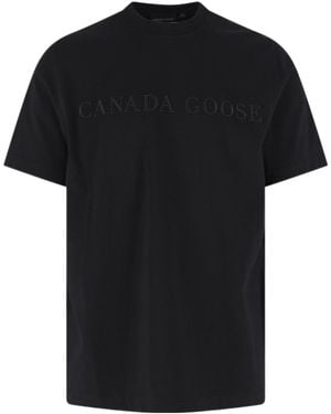 Canada Goose Embroidered Logo Cotton T-Shirt - Black