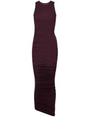 Wolford Ruched Sheer Midi Dress - Purple