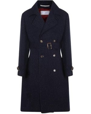 Brunello Cucinelli Double-Breasted Belted Coat - Blue