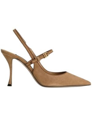 Dolce & Gabbana Pointed High-Heeled Sandals - Metallic