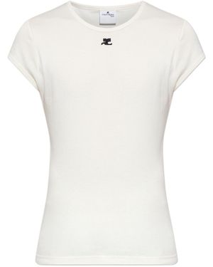 Courreges Crew Neck T-Shirt - White