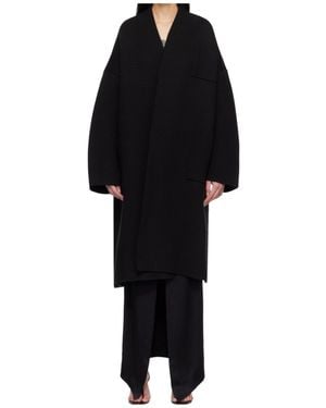 Tom Ford Sculptural Interlock Wool Blend Long-Sleeved Coat - Black