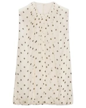 MSGM Polka Dot Sleeveless Blouse - White