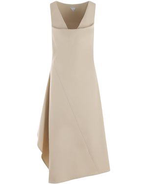Bottega Veneta Asymmetrical Designed Midi Dress - Natural