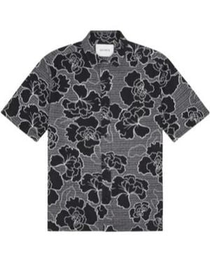Les Deux Charlie Poppy Floral-Print Drawstring Shorts - Black