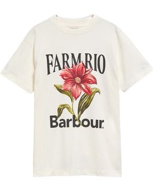 Barbour X Farm Rio Wild Flower Graphic T-Shirt - White
