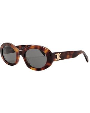 Celine Leopard-Print Sunglasses - White