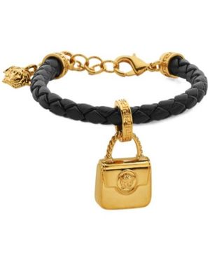 Versace Medusa Bag-Charm Leather Bracelet - White