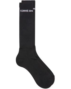 Comme des Garçons Comme Des Garçons Homme Plus Logo Lettering Ribbed Socks - Black