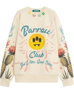 Barrow Club Cactus Print Sweatshirt - White