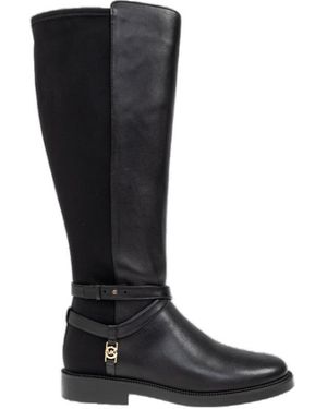 MICHAEL Michael Kors Abigail Logo Plaque Boots - Black
