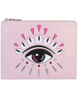 KENZO Embossed Eye Logo Clutch - Pink
