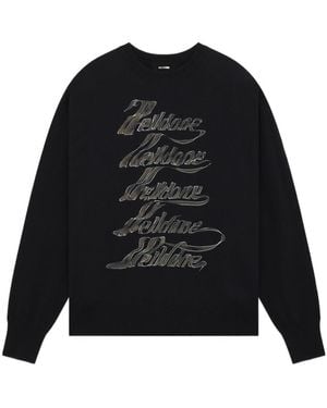 we11done Logo-Print Sweater - Black