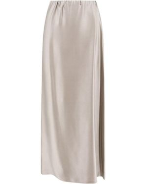 Giorgio Armani Side Silt Satin Skirt - Grey