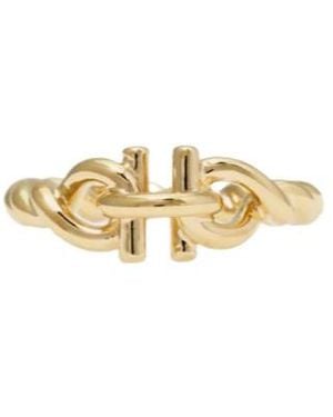Ferragamo Gancini Twisted Ring (54Mm) - Metallic
