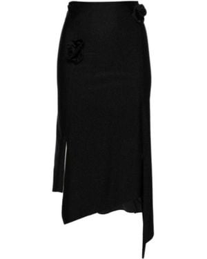 Coperni High-Waisted Flower Decal Skirt - Black