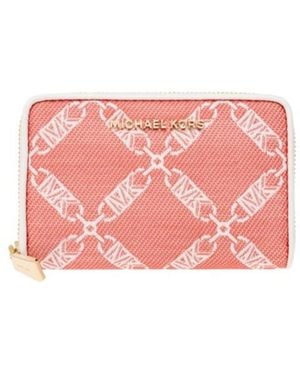MICHAEL Michael Kors Monogram Pattern Zipped Wallet - Pink