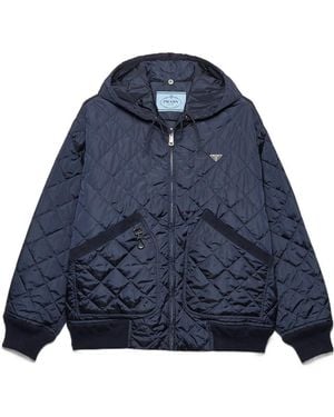 Prada Zipped Hooded Jacket - Blue